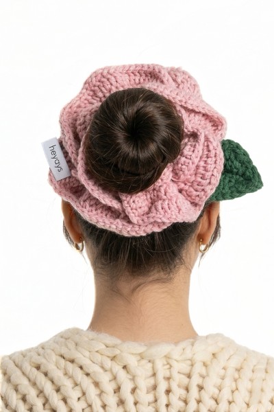 Hand-Knitted Wool Scrunchie (100% Wool)