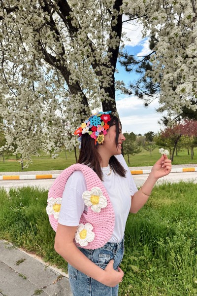Crochet Flower Bandana & Belt