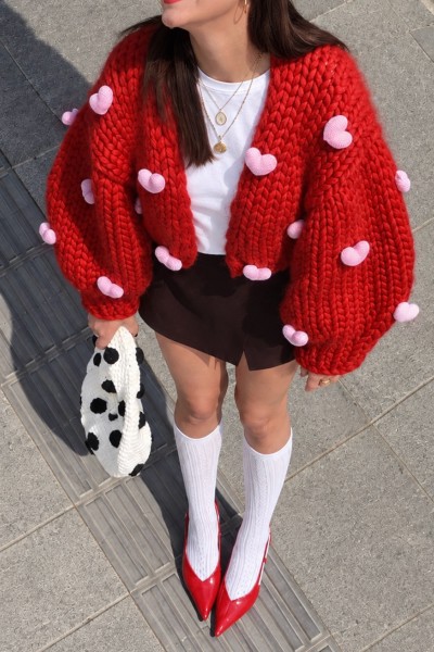 Lovey Dovey Hand-Knit Cardigan