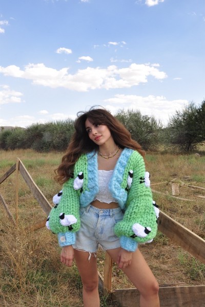 Sheep Hand-Knitted Cardigan