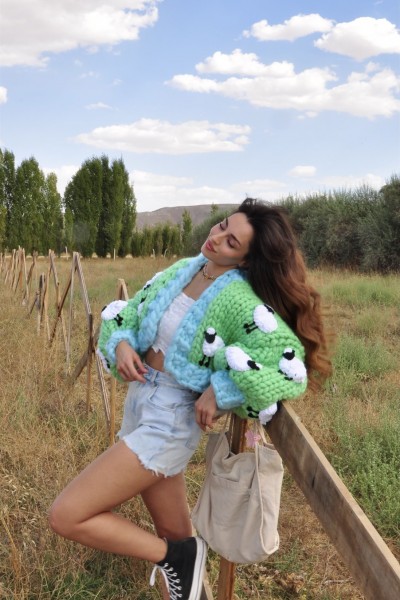 Sheep Hand-Knitted Cardigan