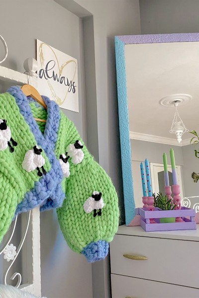 Sheep Hand-Knitted Cardigan