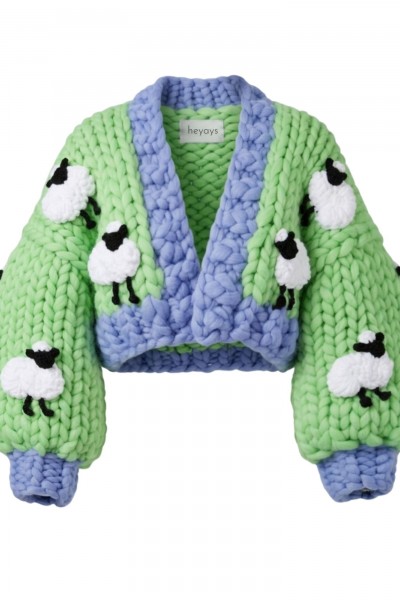 Sheep Hand-Knitted Cardigan
