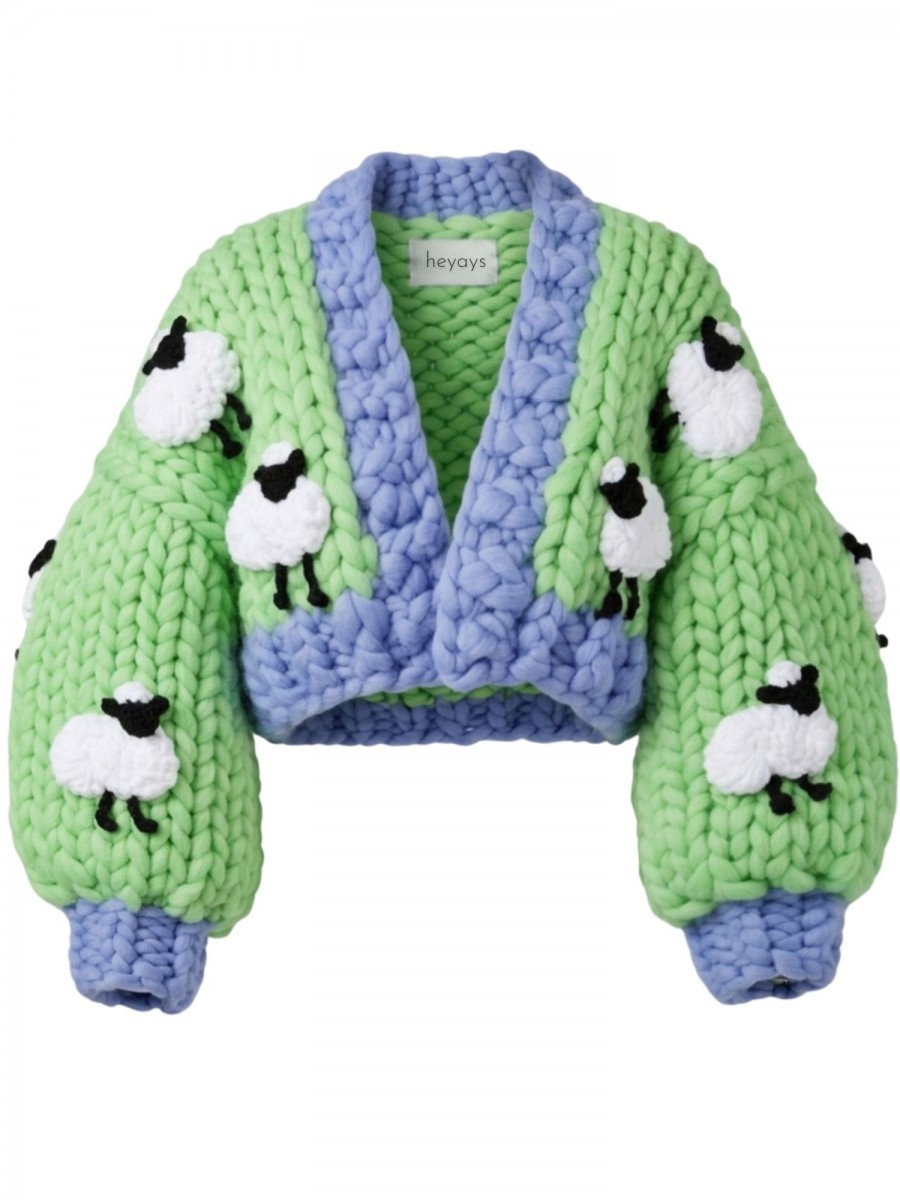 Sheep Hand-Knitted Cardigan